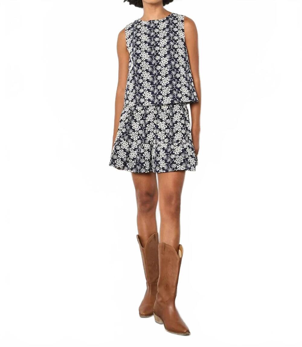 NEW APRICOT women's match made floral skirt in navy